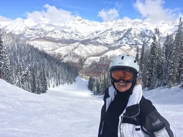 Dr Judith Ingalls skiiing in Telluride, CO